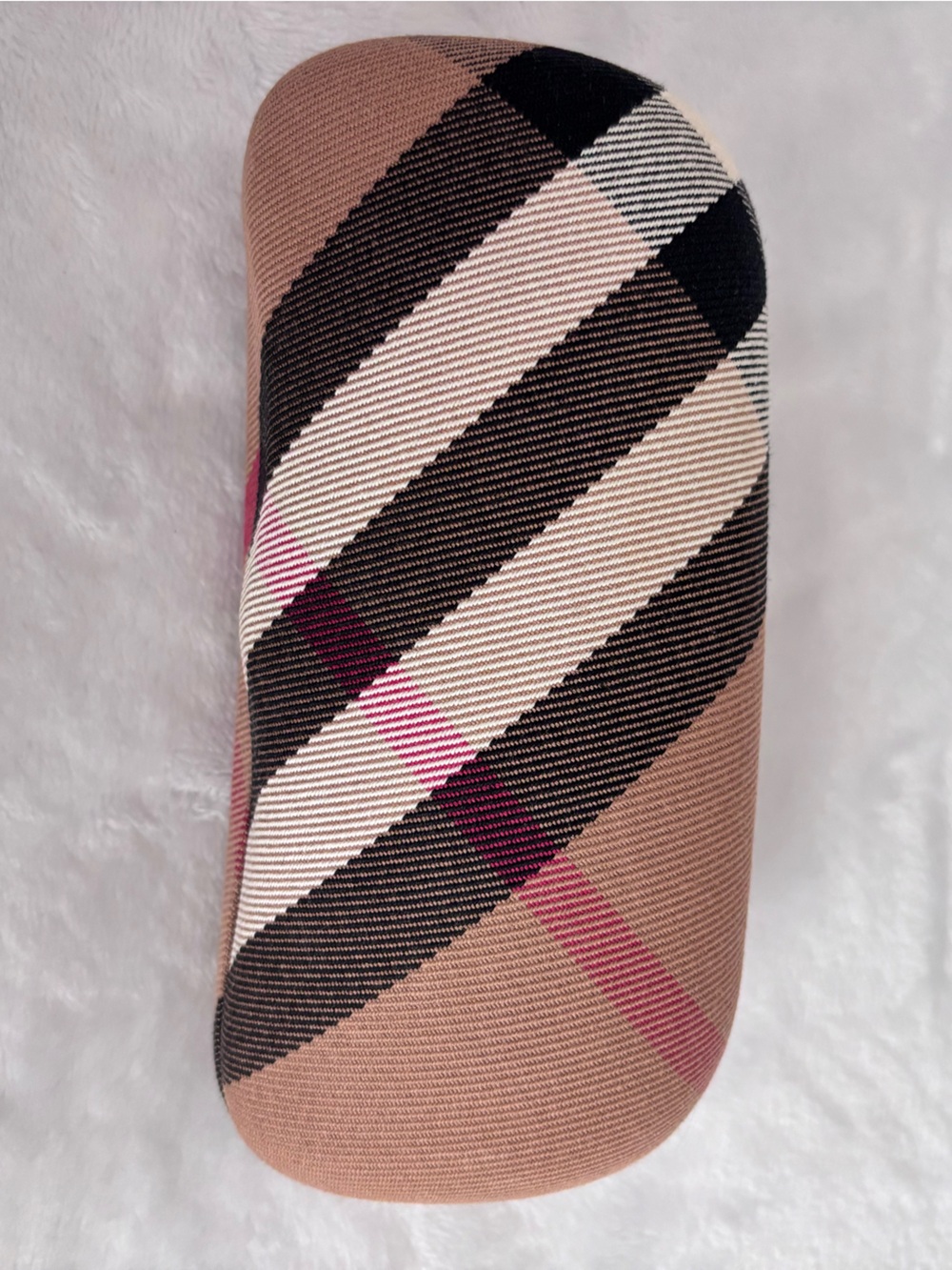 BURBERRY Iconic Nova Check Plaid Hard Clamshell Eyewear Storage Case--EUC
